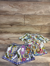 NEW Milla by Camilla 2pc Amalfi Amore Button-Up Shirt & Board Shorts White sz 4T