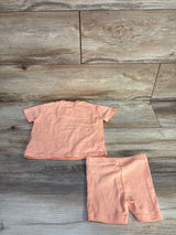Disney Baby 2pc Minnie Mouse Floral Shirt & Shorts Peach sz 12m
