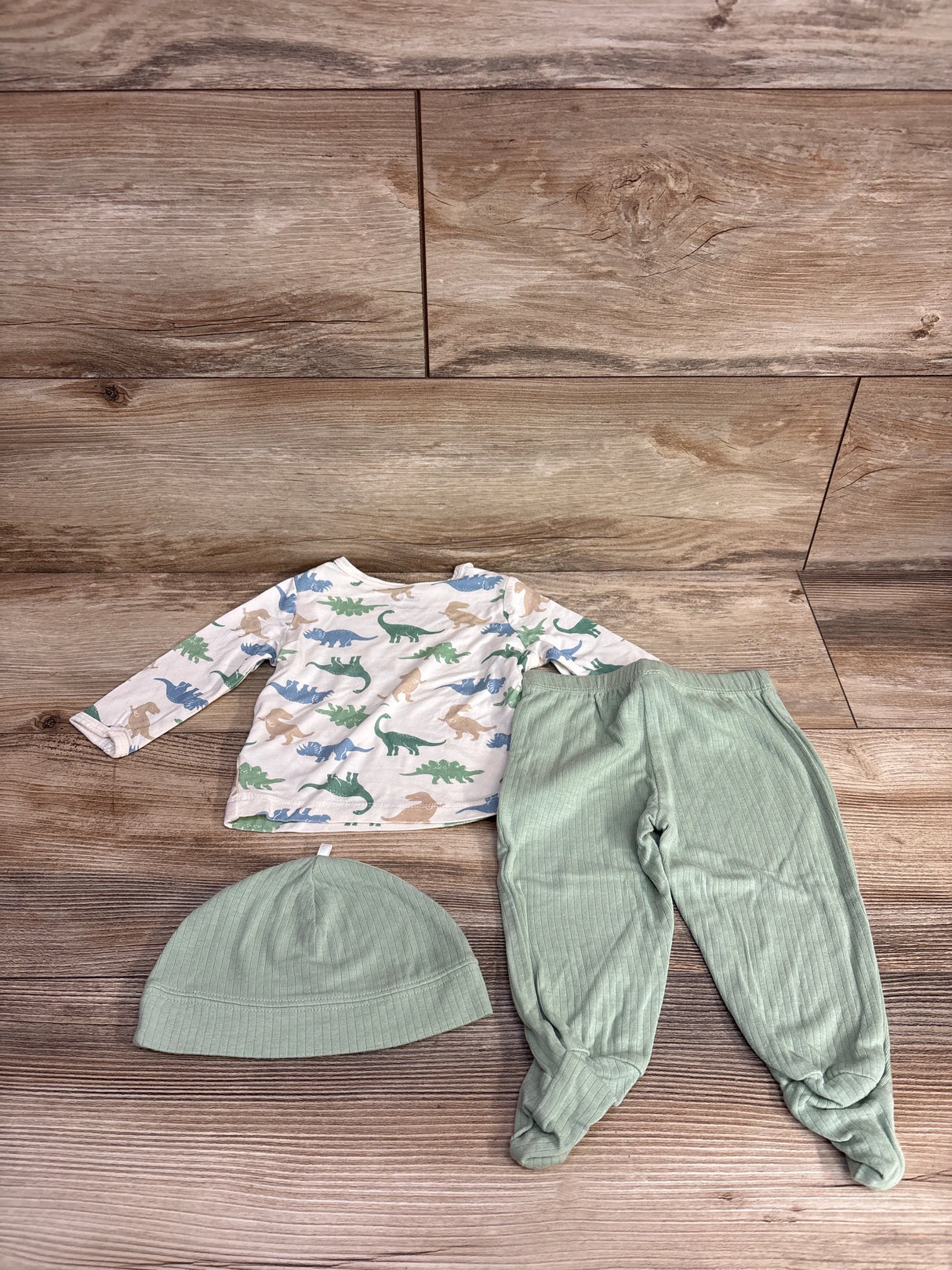Little Me 3pc Dinosaur Pajama Set White sz 6m