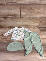 Little Me 3pc Dinosaur Pajama Set White sz 6m