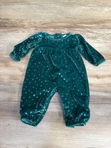 Cat & Jack Velvet Polka Dot Coverall Green sz Newborn