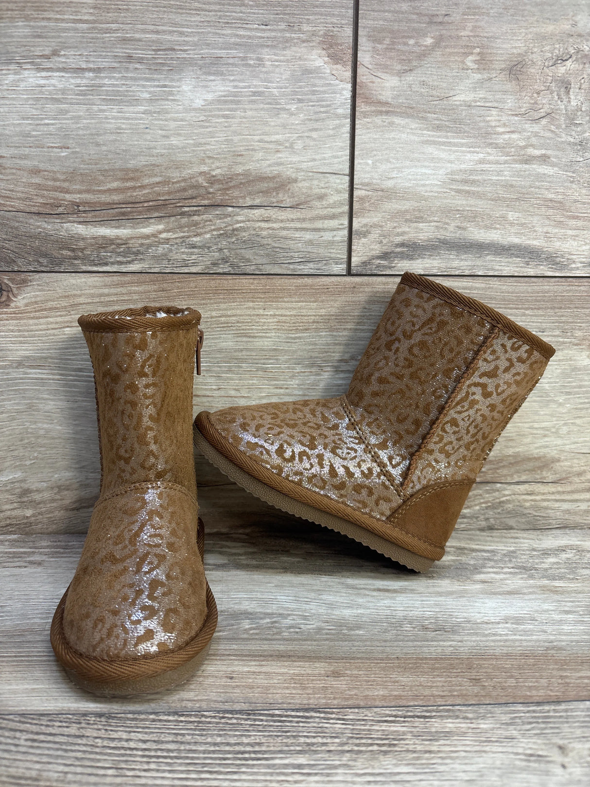 Harper Canyon Leopard Print Fur Boots Brown sz 8c - Me n Mommy To Be