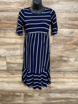 Pink Blush Maternity Striped Midi Dress Navy sz Medium