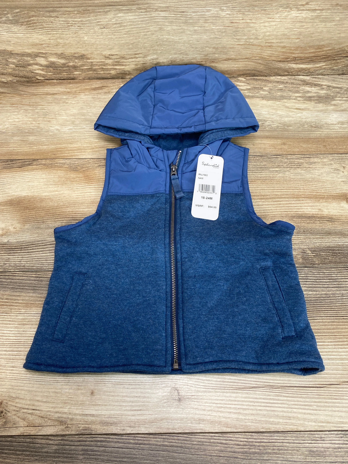 NEW Splendid Blue Cozy Hooded Vest sz 18-24m