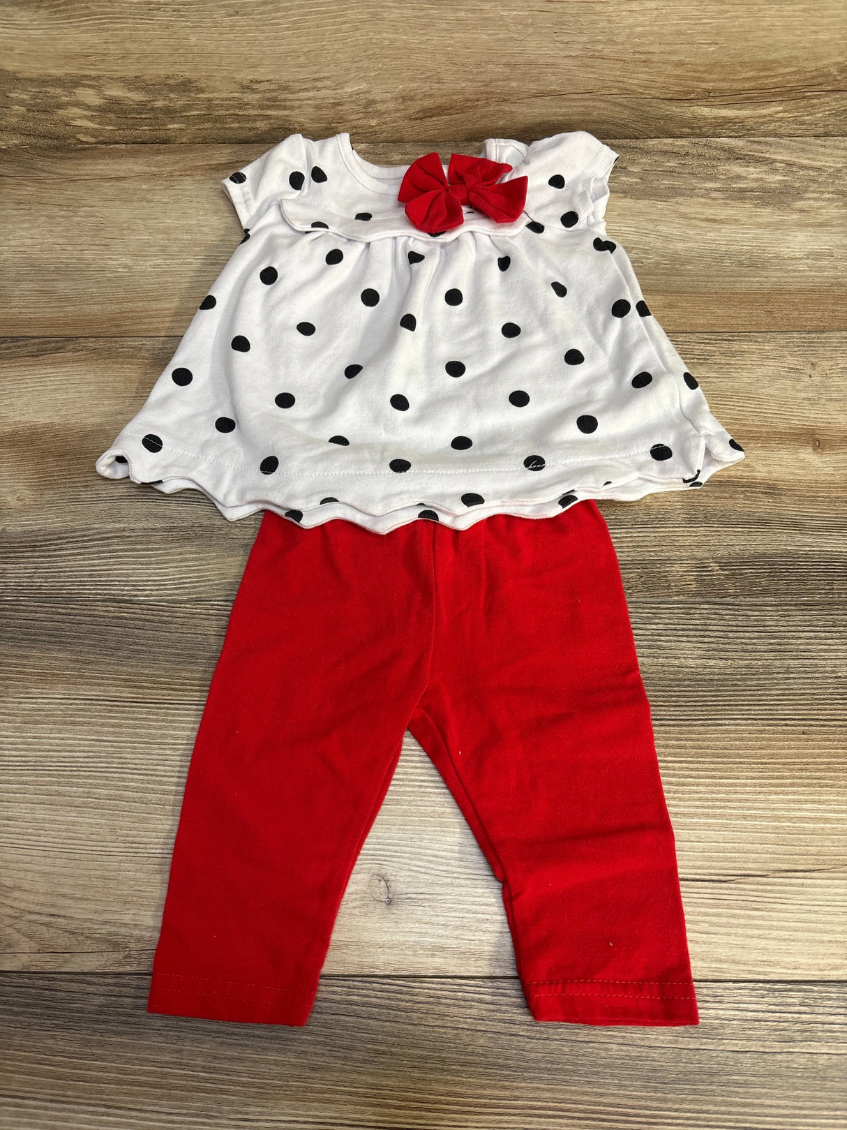 Nannette Kids 2pc Polka Dot Top & Leggings White sz 12m - Me n Mommy To Be