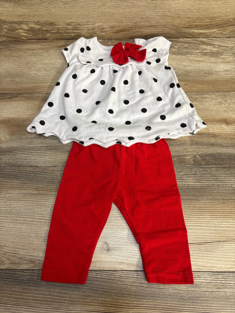 Nannette Kids 2pc Polka Dot Top & Leggings White sz 12m - Me n Mommy To Be