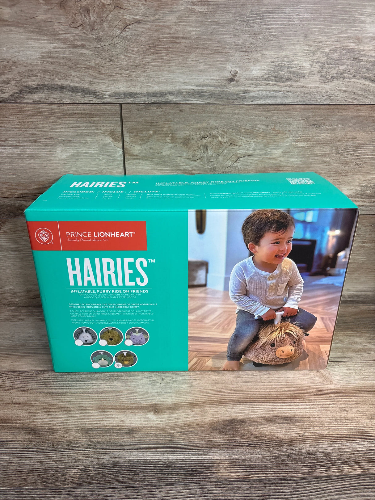 NEW Prince Lionheart Hairies Inflatable Ride-On - Scotch the Highland Cow