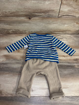 NEW Old Navy Striped Shirt & Waffle Knit Bottoms Blue sz 6-12m