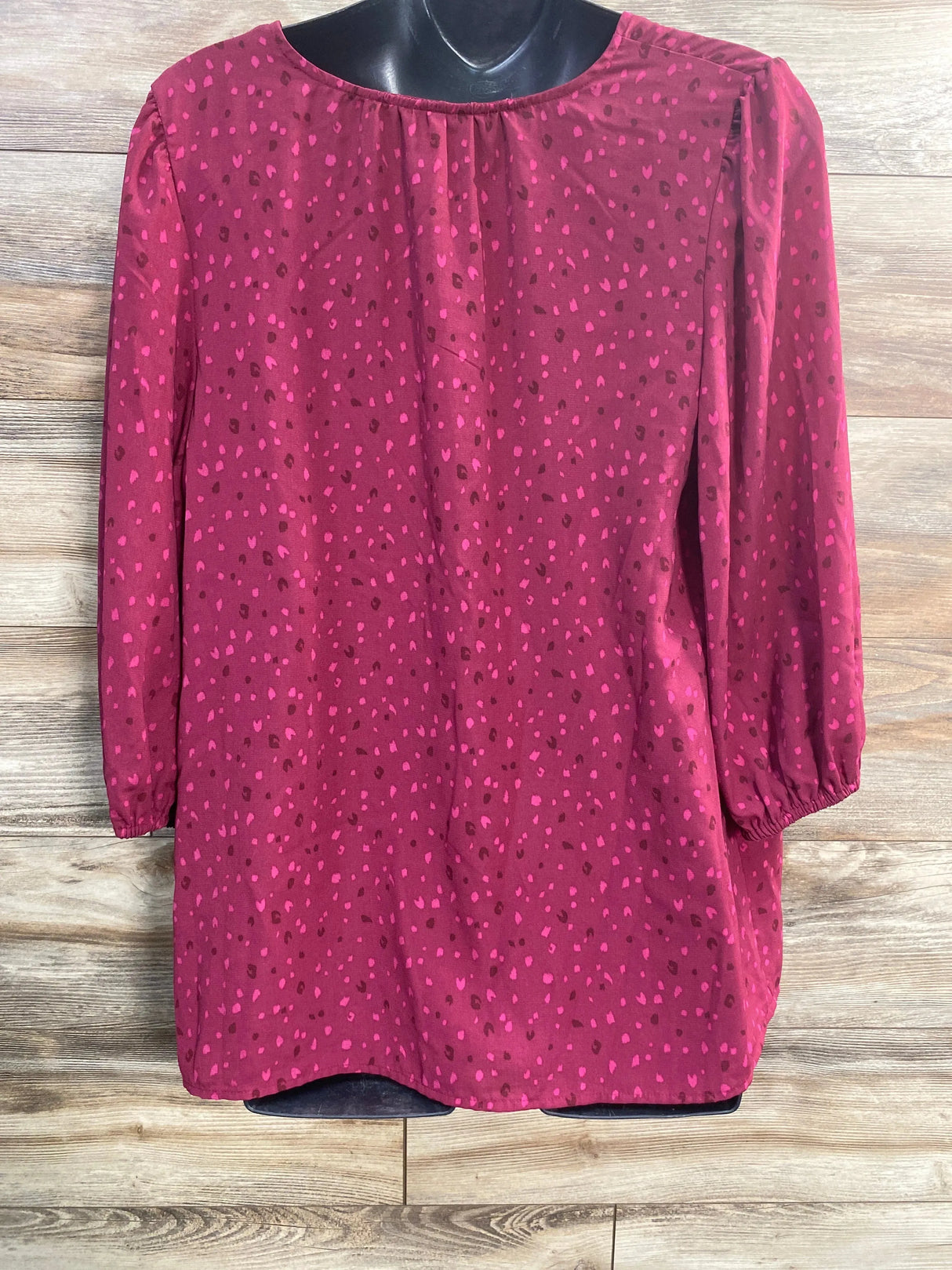 NEW Isabel Maternity Ruffle Waist Woven Top Berry sz Large