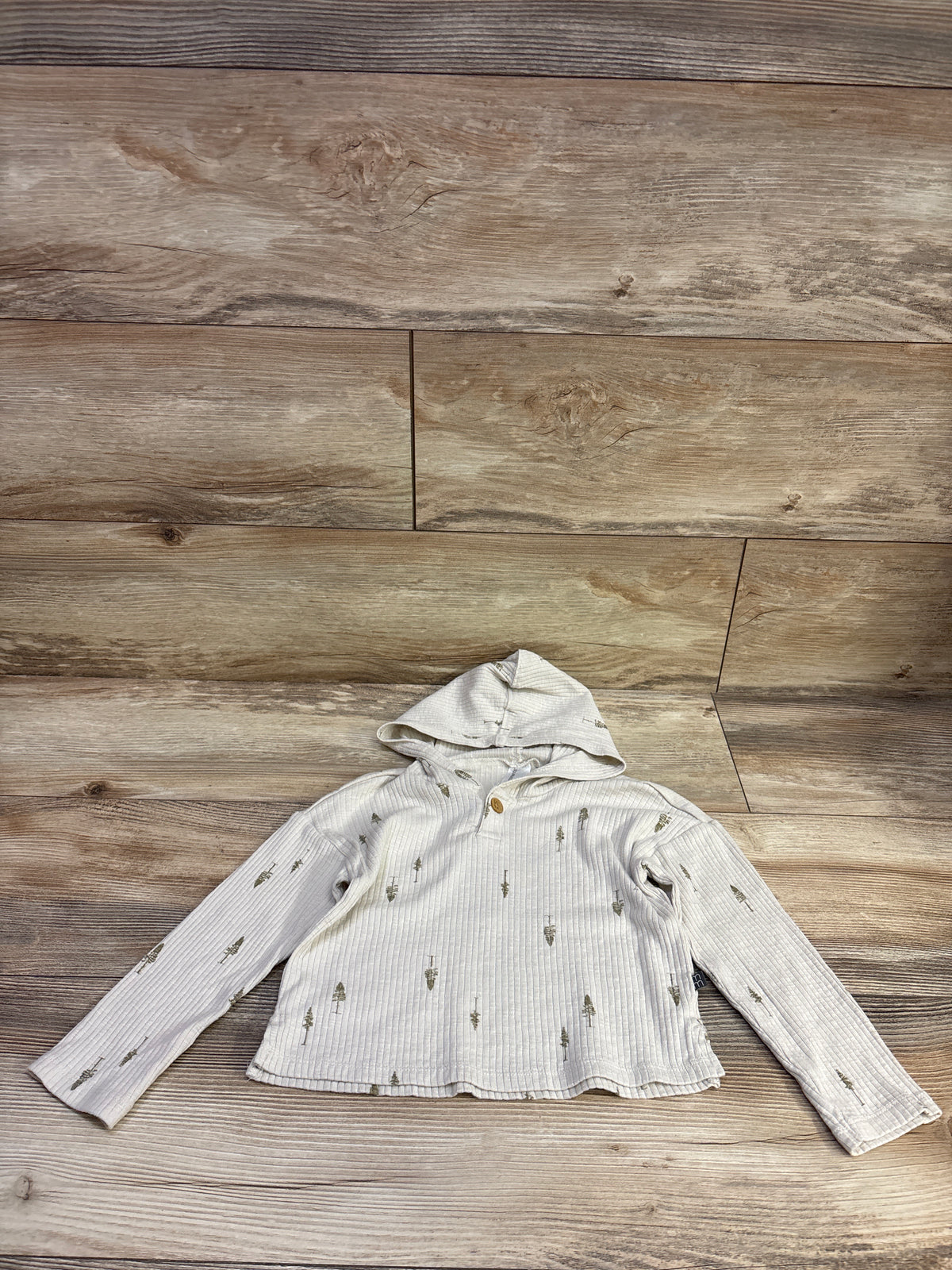 Modern Moments Ribbed Hooded Shirt Beige sz 3T