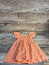 NEW Cat & Jack Gold Striped Short Sleeve Dress In Peach Orange sz 4T
