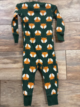 Hanna Andersson Foxy On Malachite 2-Way Zip Sleeper Green sz 18-24m