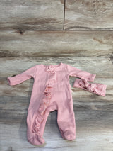 Tiny & Teeny Tots 2pcs Waffle Ruffles Onesie Pink sz Newborn