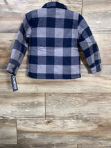 NEW OshKosh Poplin Lined Plaid Flannel Navy/Grey Shacket sz 3T