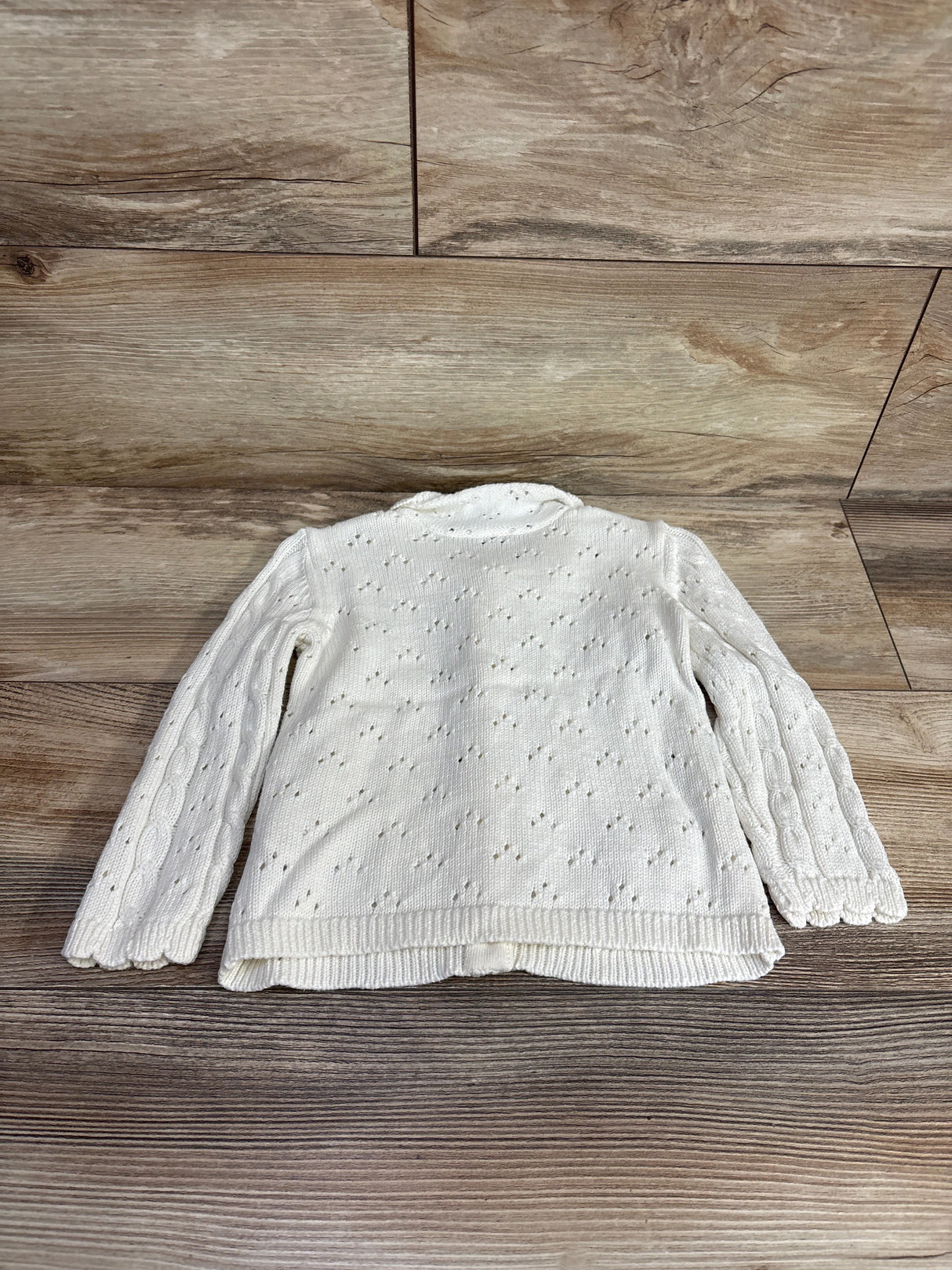 OshKosh Eyelet Trim Button Front Cardigan White sz 18m