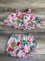 RJC 2pc Floral Top & Shorts Pink sz 9m