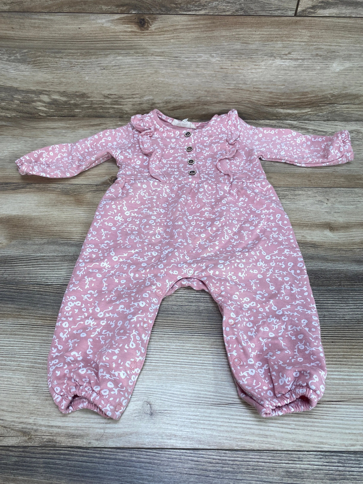 Jessica Simpson Henley Ruffle Coverall Pink sz 6-9m