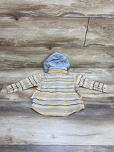 NEW Old Navy Hooded Striped Flannel Beige sz 12-18m