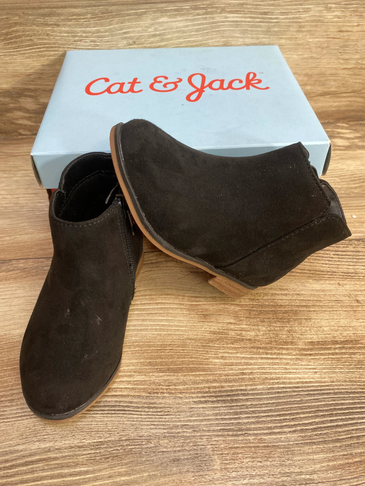 NEW Cat & Jack Penelope Zipper Booties Black sz 6c