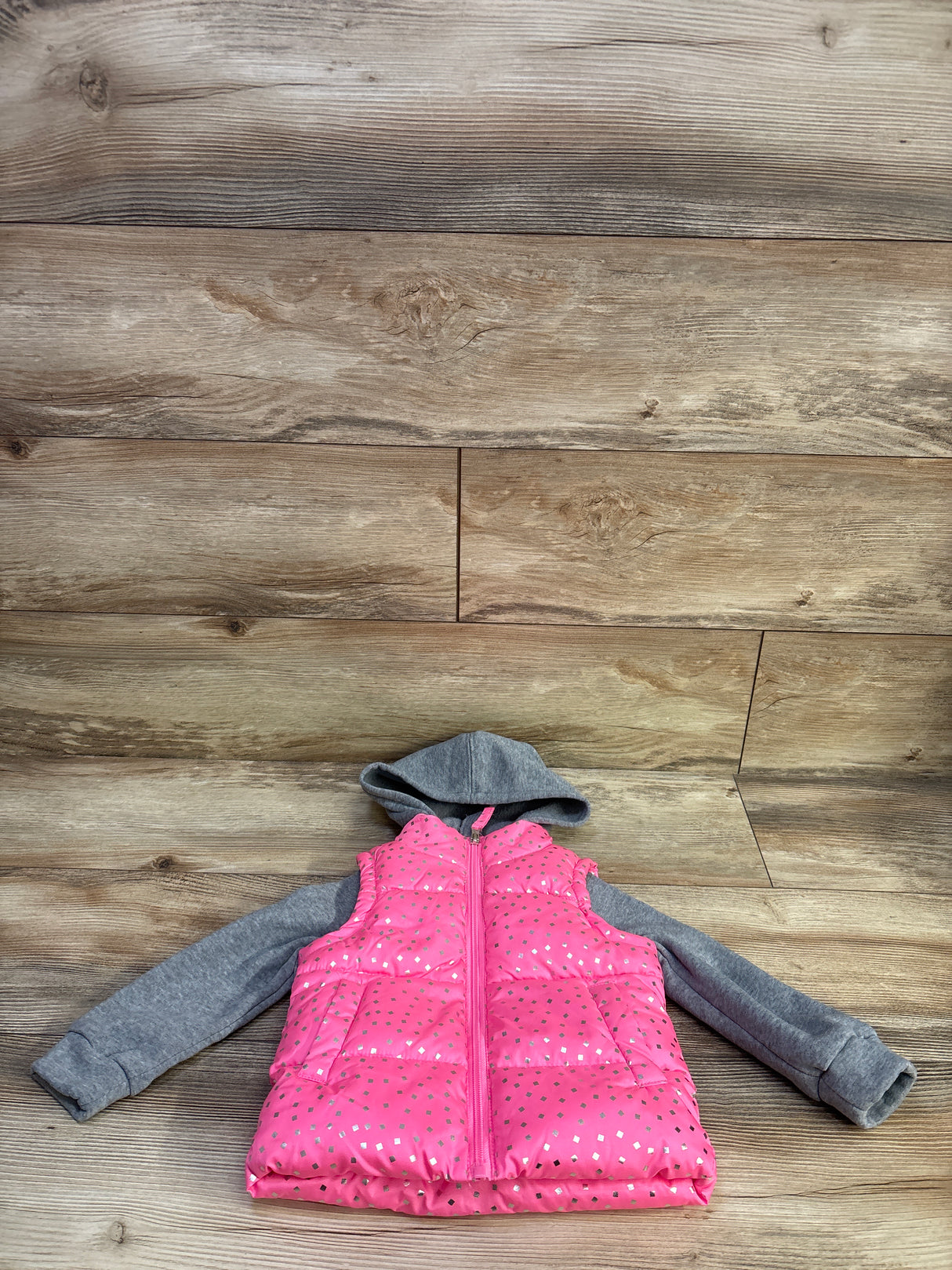 Pink Plantation 2fer Puffer Jacket Pink sz 2T