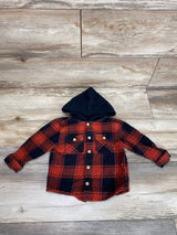 Art Class Hooded Flannel Shirt Red sz 12m