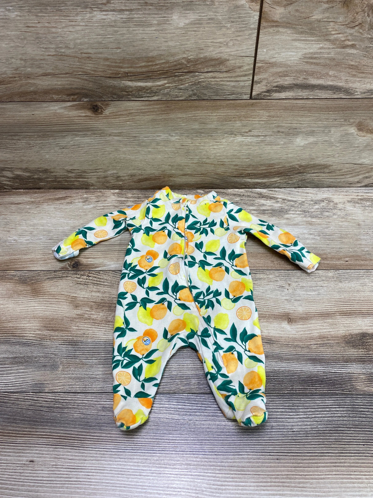 Old Navy Citrus Print Sleeper Cream sz Newborn