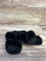 Plush Slide Slippers Black sz 9c
