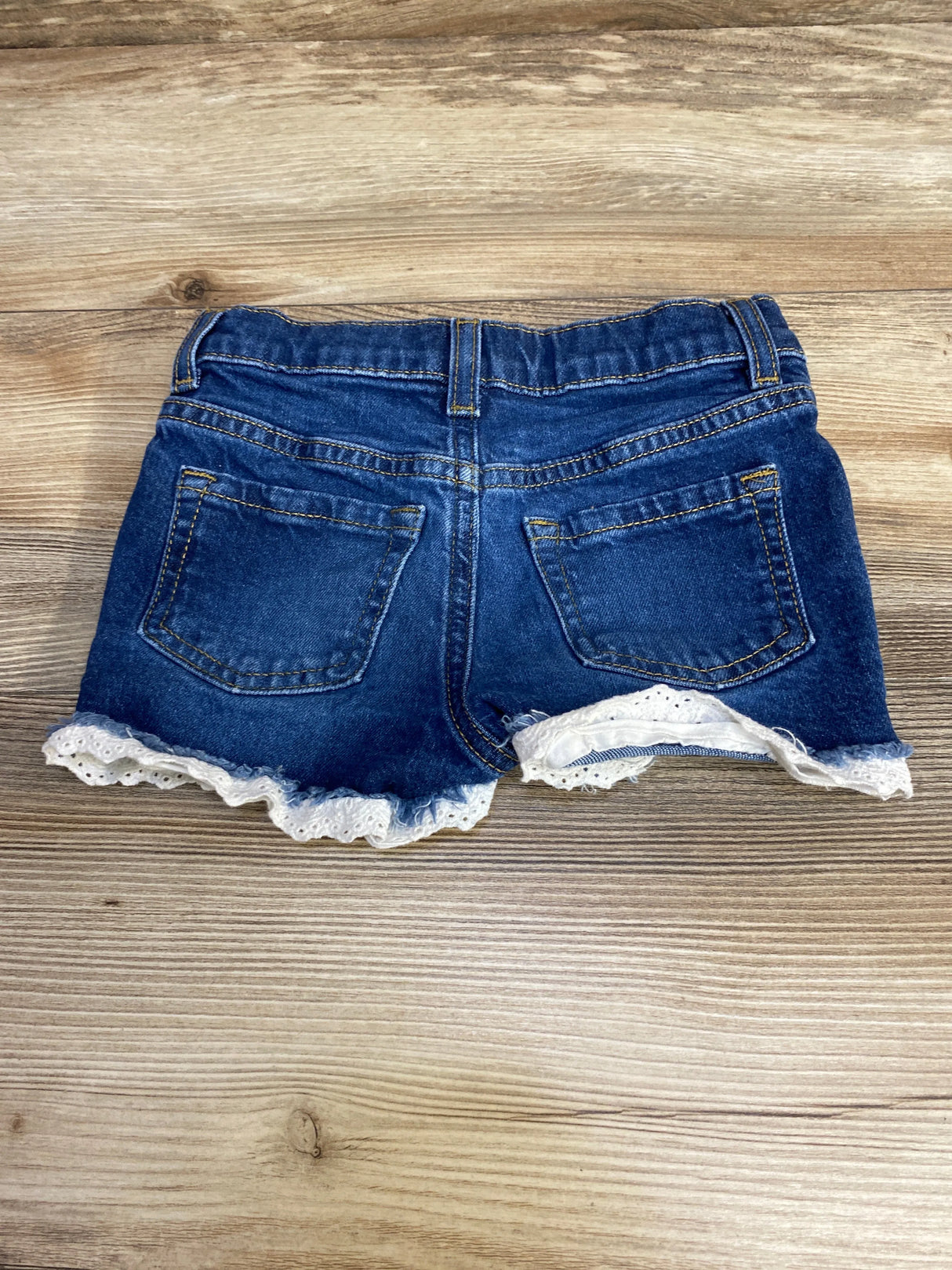 Cat & Jack Eyelet Trim Denim Shorts Blue sz 5T
