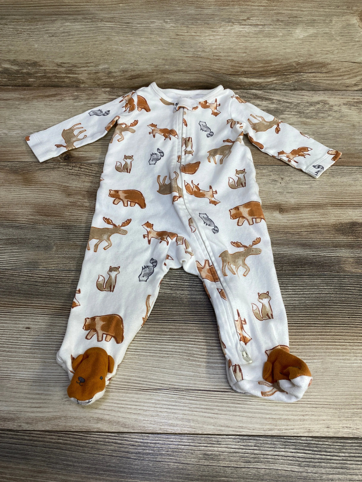 Just One You Animal Print Sleeper White sz 6m