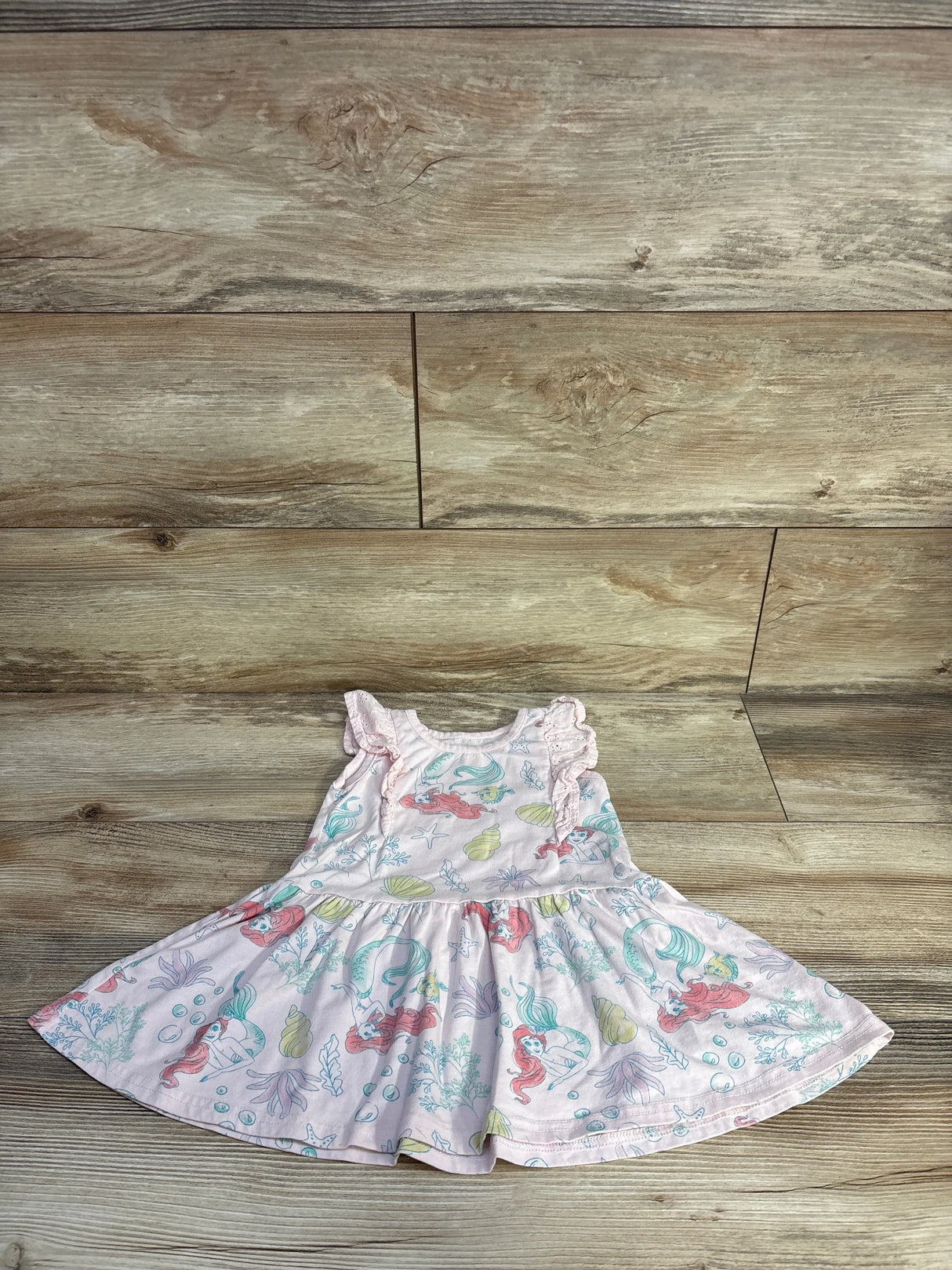 Disney Princess The Little Mermaid Eyelet Sleeve Dress Pink sz 18m