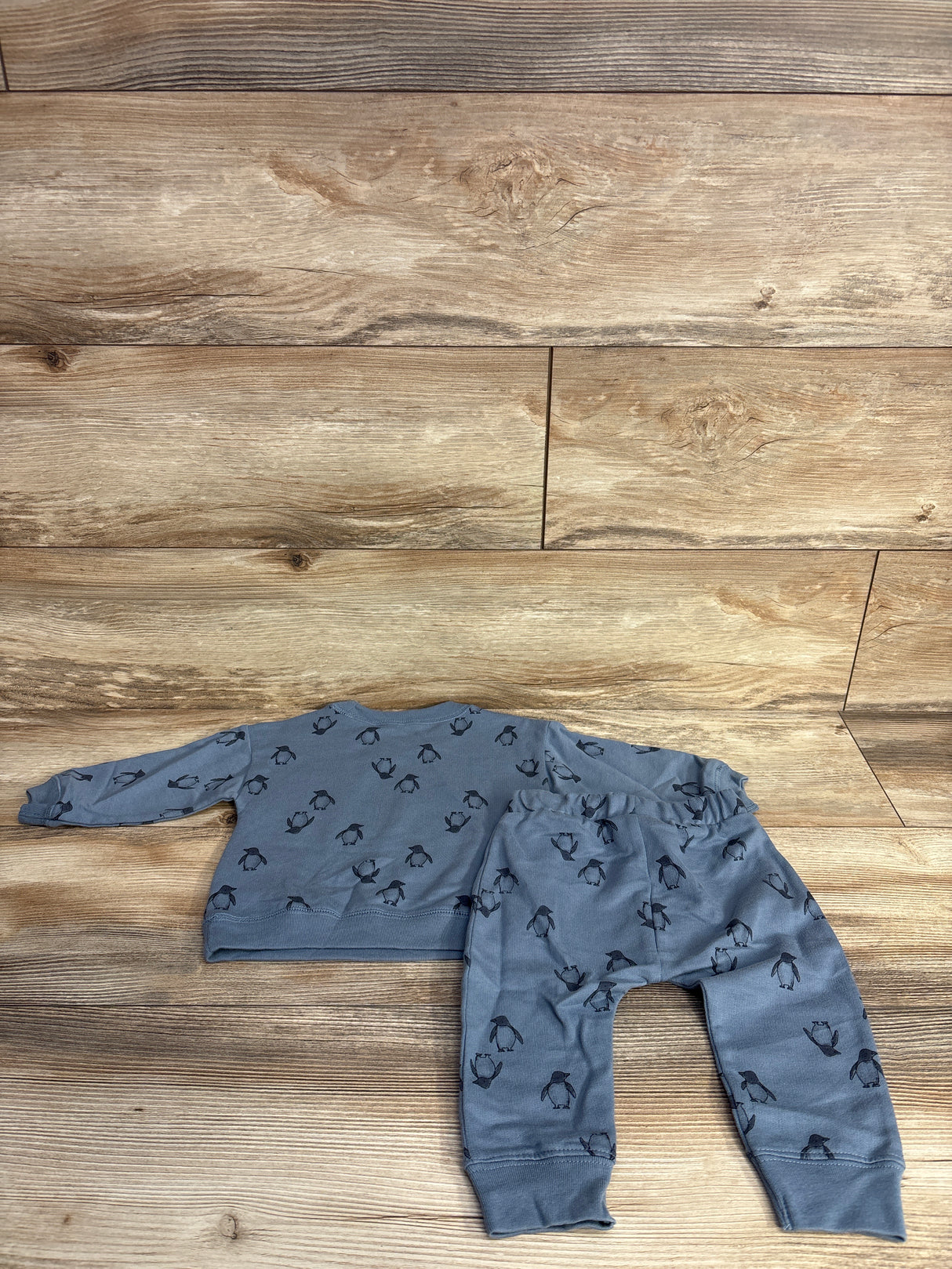 Child Of Mine 2pc Penguin Sweatshirt & Joggers Blue sz 6-9m