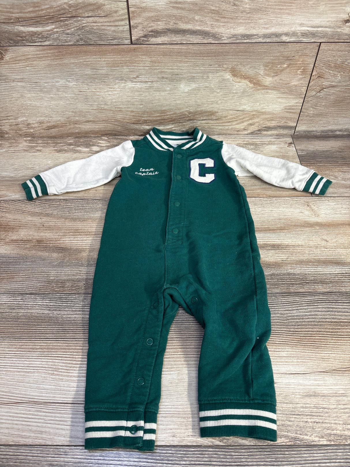 Carter's Raglan Varsity Coverall White sz 9m