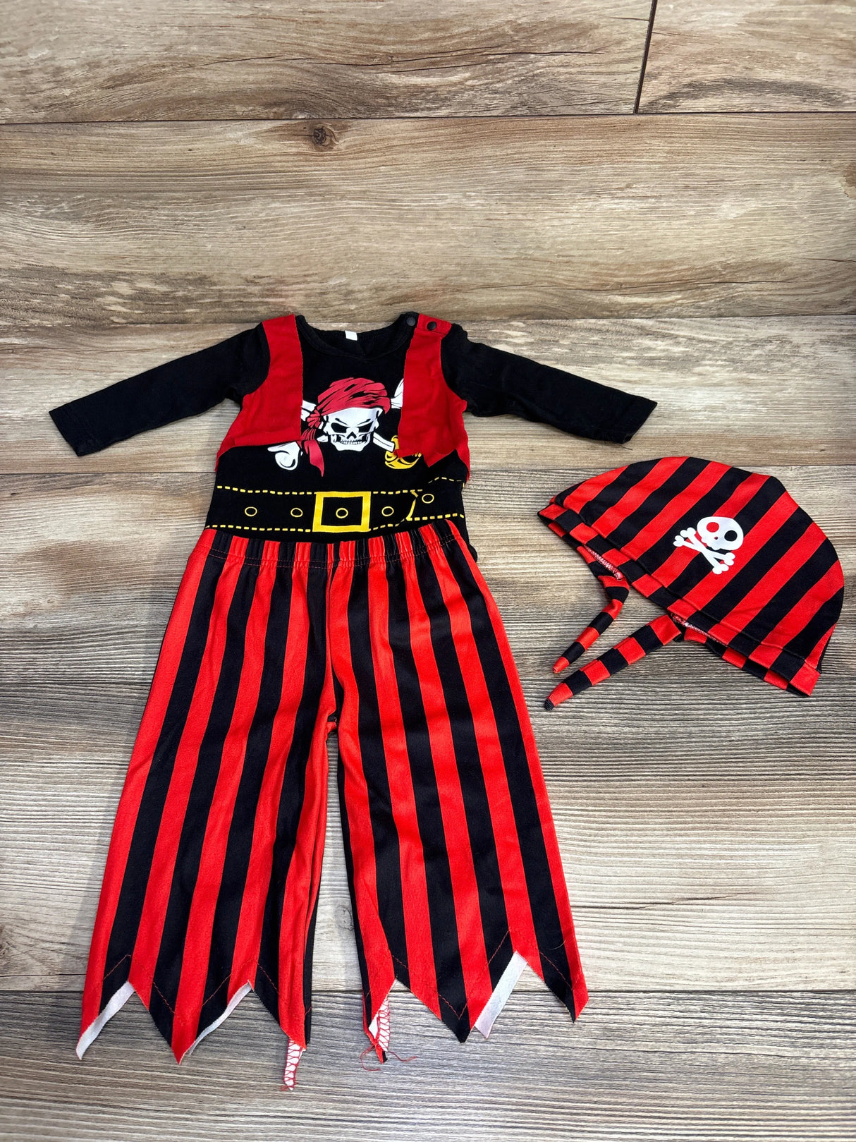 3pc Pirate Bodysuit + Pants + Hat Set Black sz 3-6m - Me n Mommy To Be
