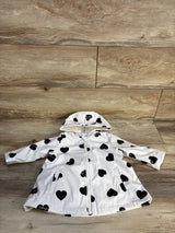 Little Me Rain Jacket Black Hearts White sz 12m