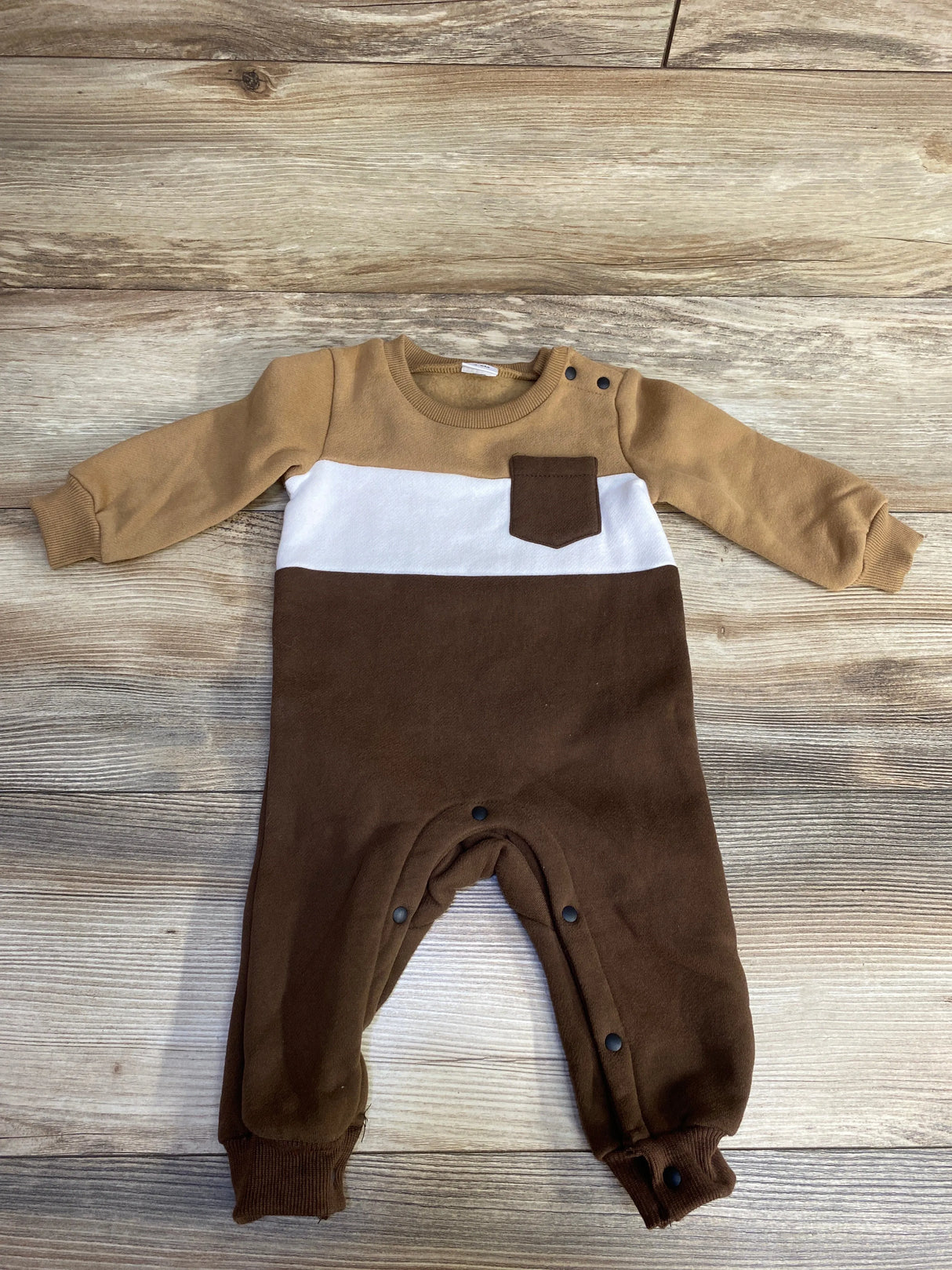 Color Block Pocket Coverall Carmel sz 3-6m
