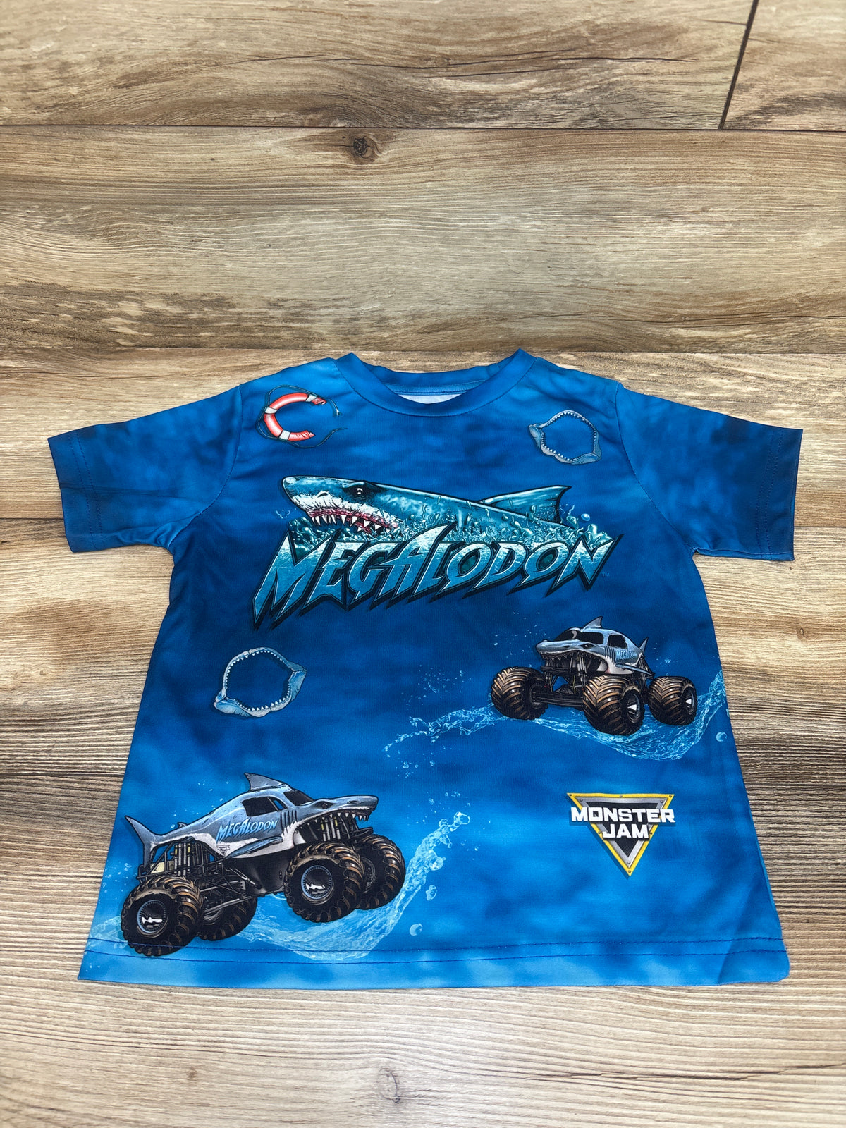 Monster Jam Megalodon Shirt Blue sz 5T