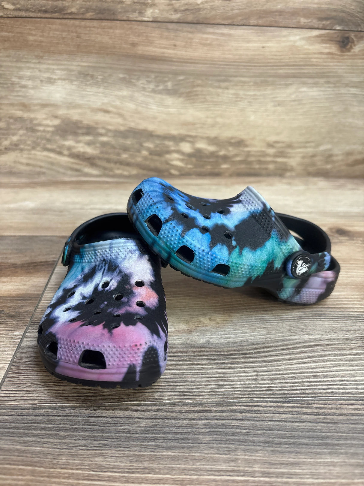 Crocs Classic Tie Dye Clogs Black sz 10c - Me n Mommy To Be