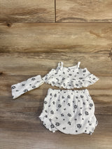 RZ by Rachel Zoe 3pc Ribbed Tank Top, Bottoms, & Headband Set White sz 0/3m