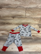 Wonder Shop 2pc Christmas Animal Pajama Set Grey sz 12m