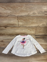 Cynthia Rowley Long Sleeve Sequin Ballerina Shirt White sz 4T
