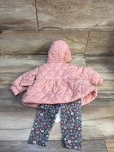 NEW Just Lizzer 3pc Quilted Peplum Jacket Set Pink sz 6m