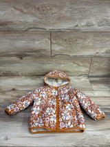 Cat & Jack Floral Reversible Puffer Jacket Orange sz 12-18m