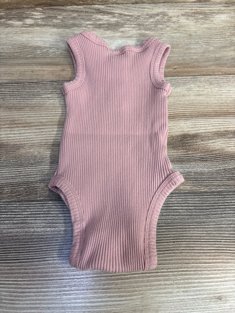 Ribbed Henley Bodysuit Pink sz 9-12m - Me n Mommy To Be