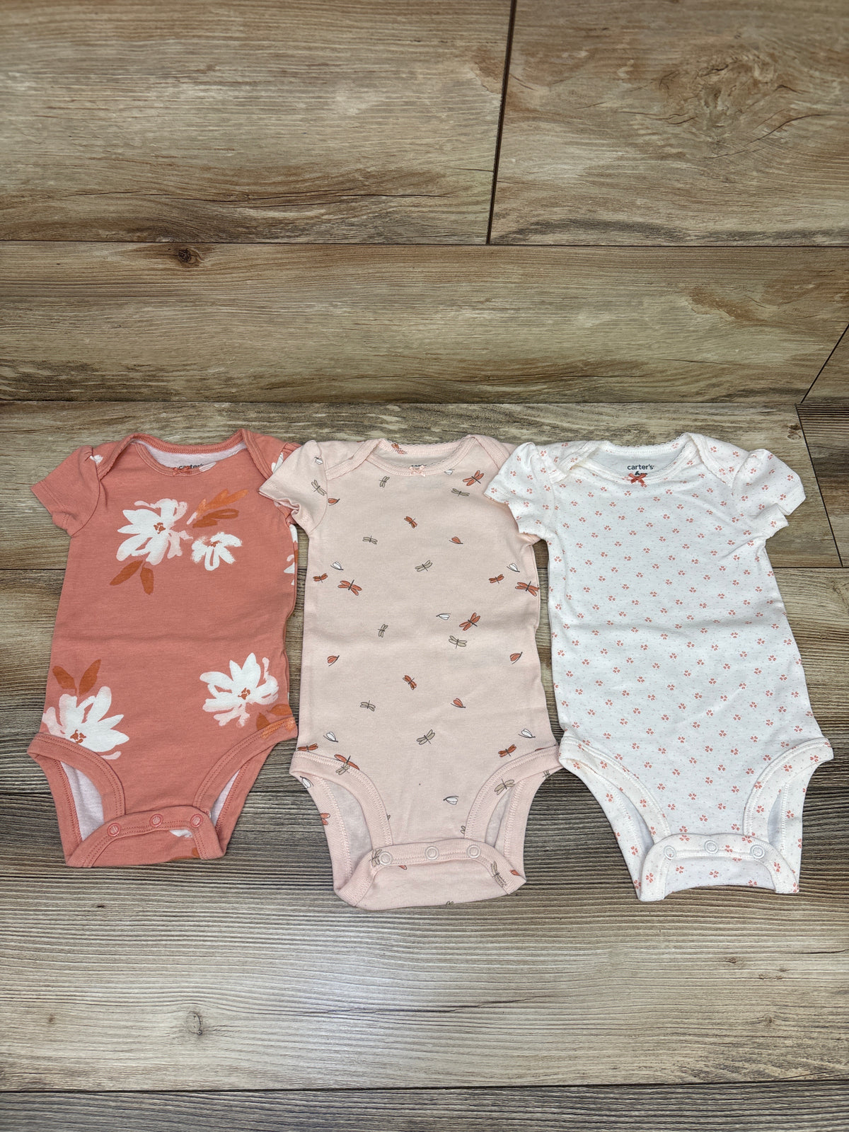Carter's 3pk Bodysuit Set Pink sz 6m