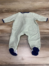 Little Me Striped Sleeper Green sz 6m