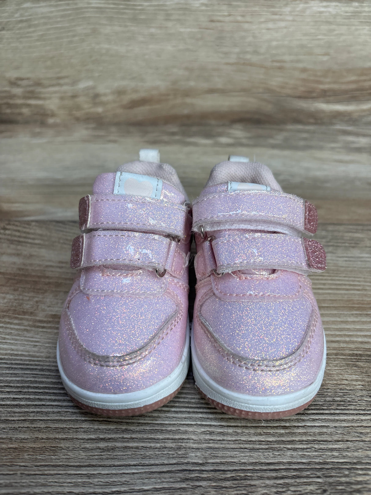First Steps Glitter Hear Sneakers Pink sz 4c
