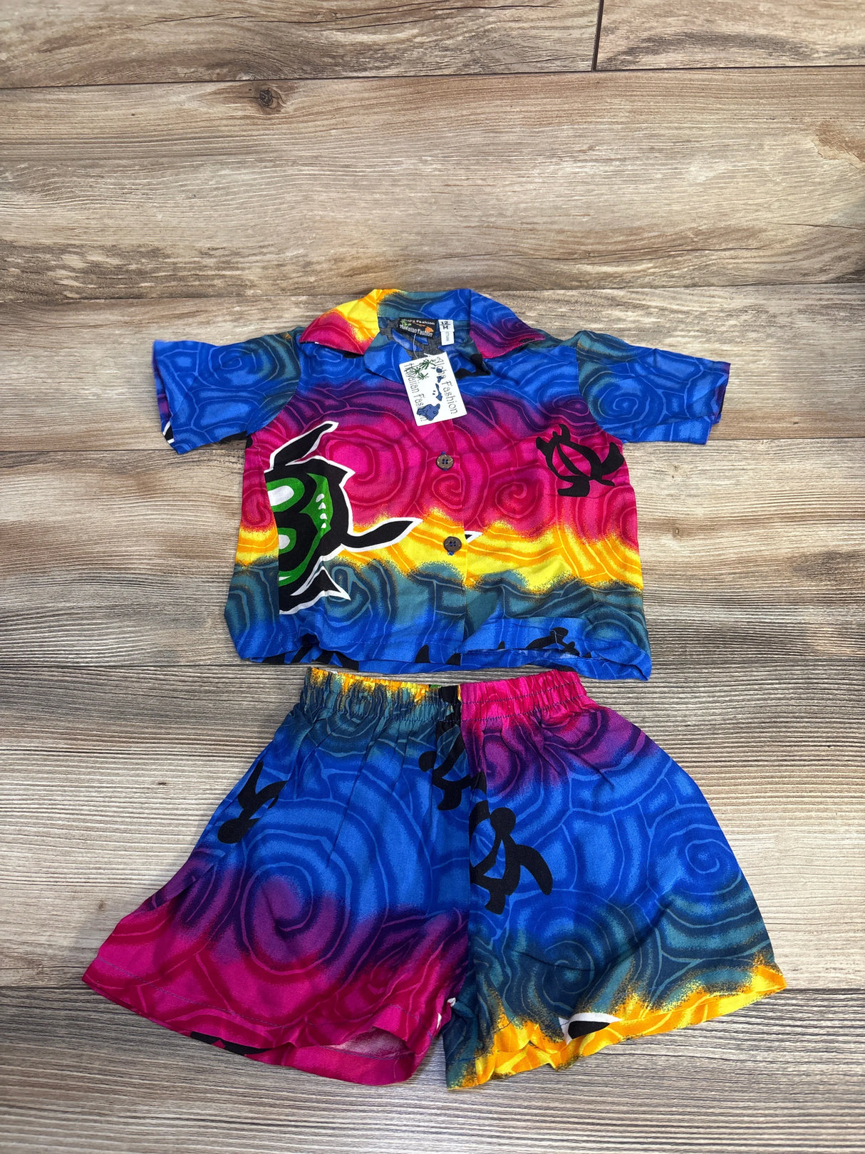 NEW Aloha Fashion 2pc Button Up Shirt & Shorts Blue sz 12m