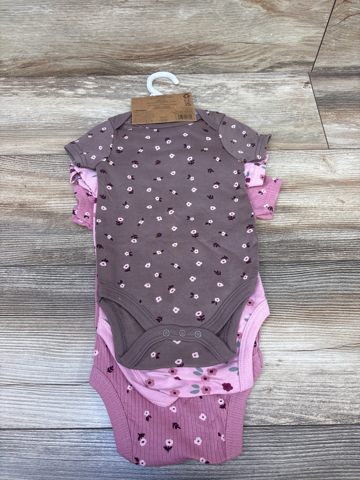 NEW DreamGro 3pk Bodysuit Set Pink sz 6-9m