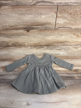 Quincy Mae Ribbed Long Sleeve Dress Basil sz 3-6m