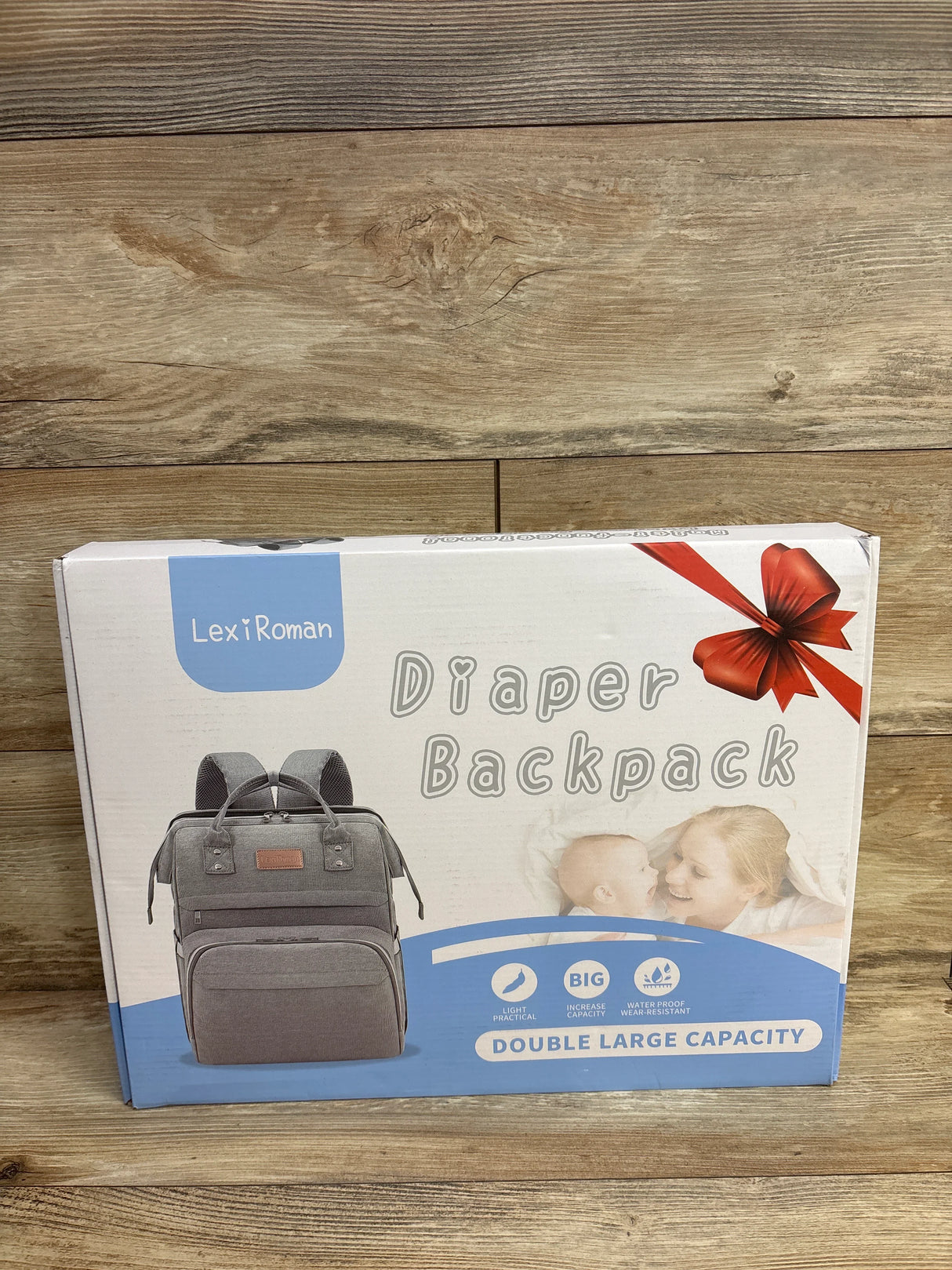 NEW LexiRoman Diaper Bag Backpack w/ Changing Station - Grey